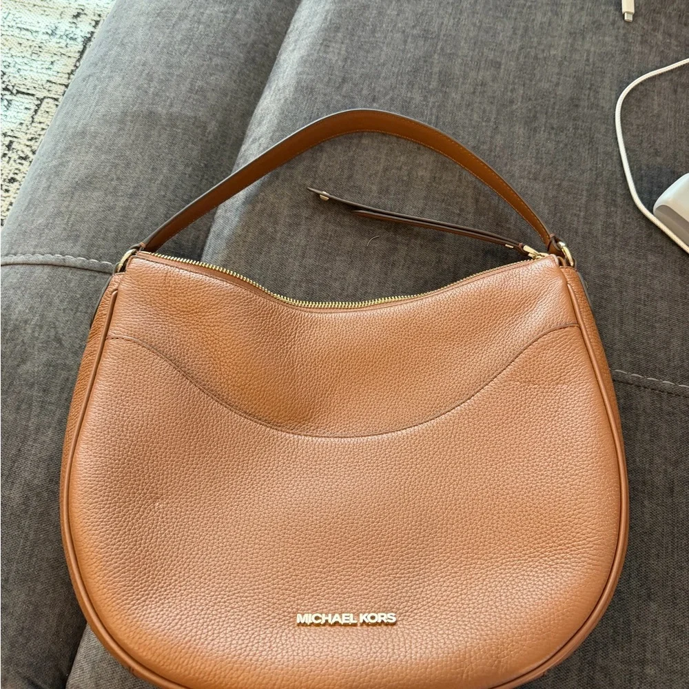 Michael Kors Brown Leather Hobo Bag - Picture 1 of 5